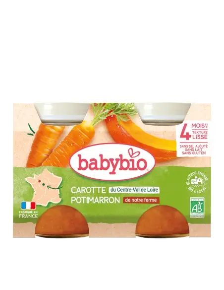 Babybio Carotte du Centre Val de Loire Potimarron 4m+ Céréales