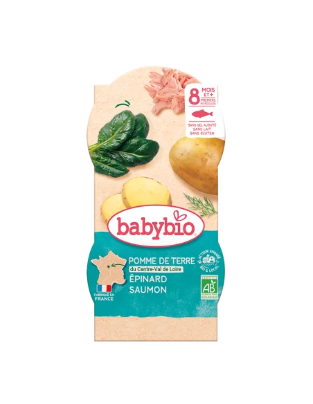 Babybio potato spinach and salmon 2x220g from 8 months