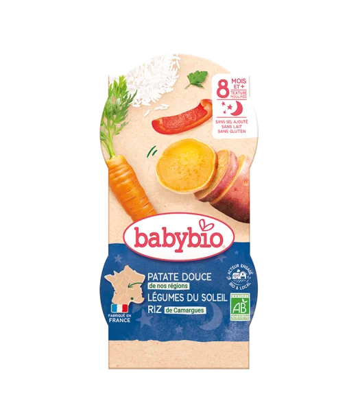 Babybio Patate Douce Légumes Riz De Camargue 2x220g 8m+