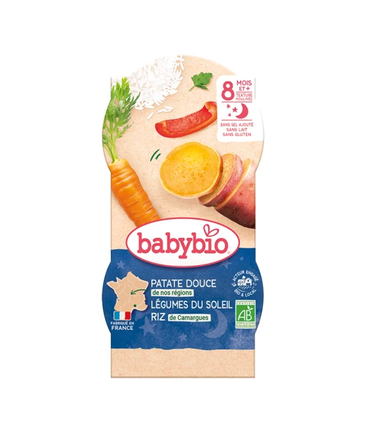 Babybio Sweet potato Vegetables Camargue rice 2x220g from 8 months