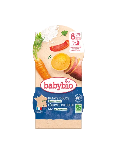 Babybio Sweet potato Vegetables Camargue rice 2x220g from 8 months