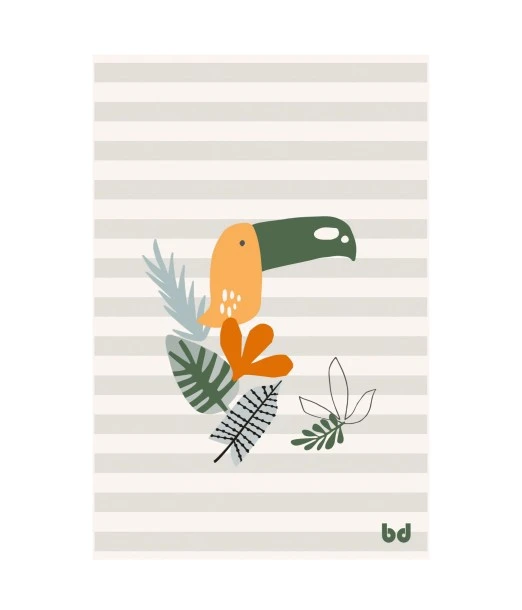 Bimbidreams beach towel 100x150cm - Tucan Grey