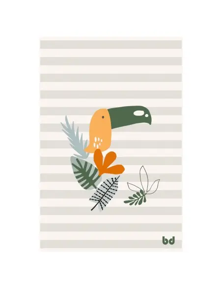 Bimbidreams beach towel 100x150cm - Tucan Grey