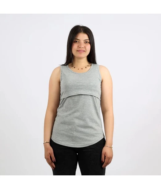 Nursing vest 100% cotton size XL - grey