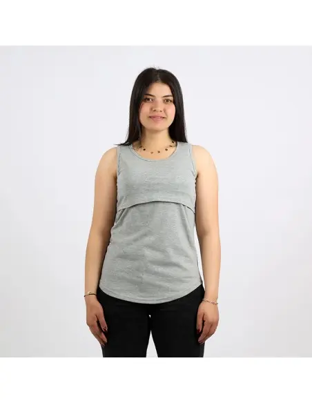 Nursing vest 100% cotton size XL - grey