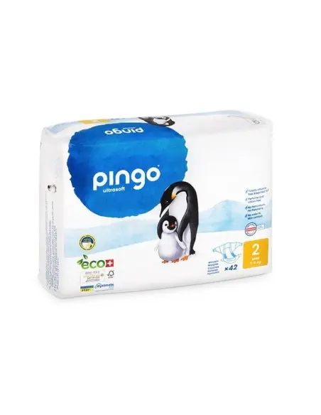 Couches Écologiques Taille 2 (3-6kg) 42unités Pingo