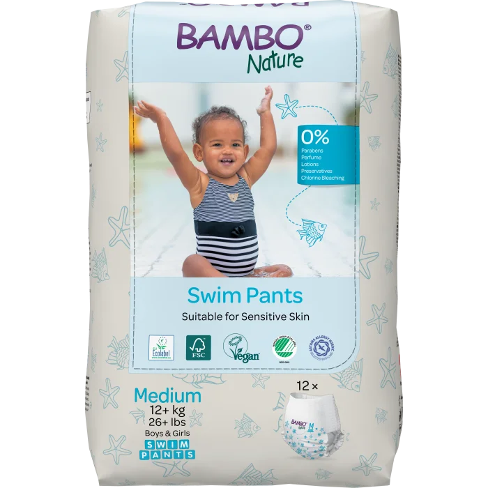 Bambo Nature Couches de Piscine Taille M (12kg+) - 12 couches dans Couches Bébé chez Baby And Mom Maroc