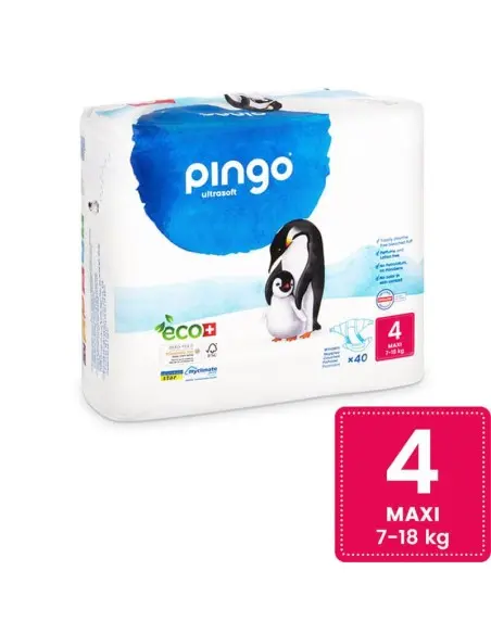 Couches Écologiques Taille 4 (7-18kg) 40unités Pingo