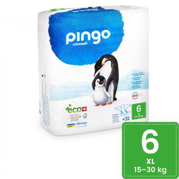 Couches Écologiques Taille 6 (15-30kg) 32unités Pingo