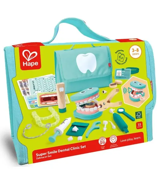 Hape Kit du Petit Dentiste - Set clinique dentaire SuperSmile 2