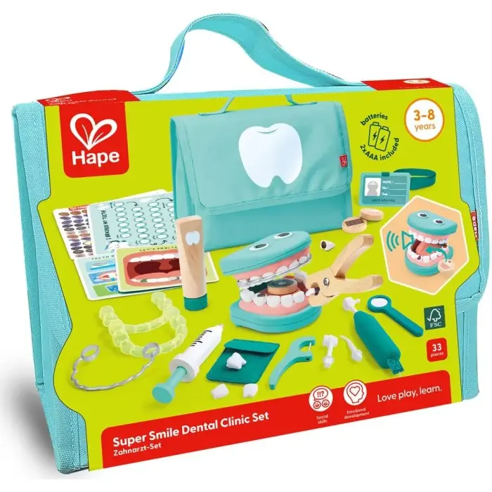 Hape Kit du Petit Dentiste - Set clinique dentaire SuperSmile