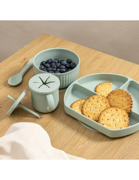 Eurekakids Coffret de Repas en Silicone 7 Pièces - Mint dans Vaisselle bébé chez Baby And Mom Maroc