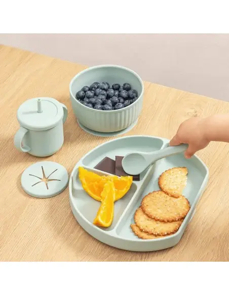Eurekakids Coffret de Repas en Silicone 7 Pièces - Mint dans Vaisselle bébé chez Baby And Mom Maroc