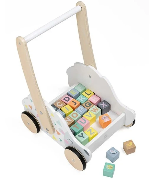 Eurekakids wooden baby walker with blocks from 18 months 2
