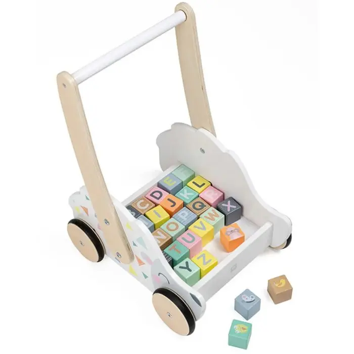 Eurekakids Trotteur en bois avec blocs 18mois+ dans Trotteur & Youpala chez Baby And Mom Maroc