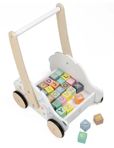 Eurekakids Trotteur en bois avec blocs 18mois+ dans Trotteur & Youpala chez Baby And Mom Maroc