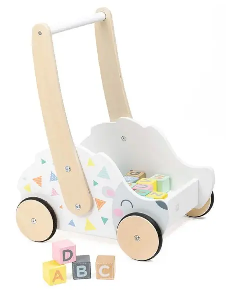 Eurekakids Trotteur en bois avec blocs 18mois+ dans Trotteur & Youpala chez Baby And Mom Maroc