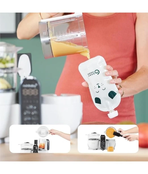 Babymoov Nutribaby (+) multifunction steam cooker white + 15 reusable pouches 2