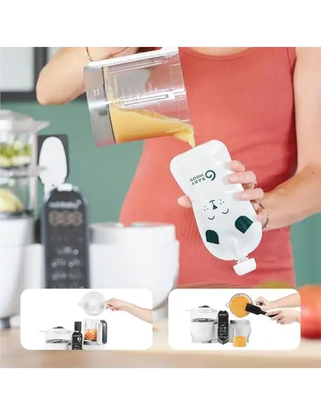 Babymoov Nutribaby (+) multifunction steam cooker white + 15 reusable pouches — photo 2