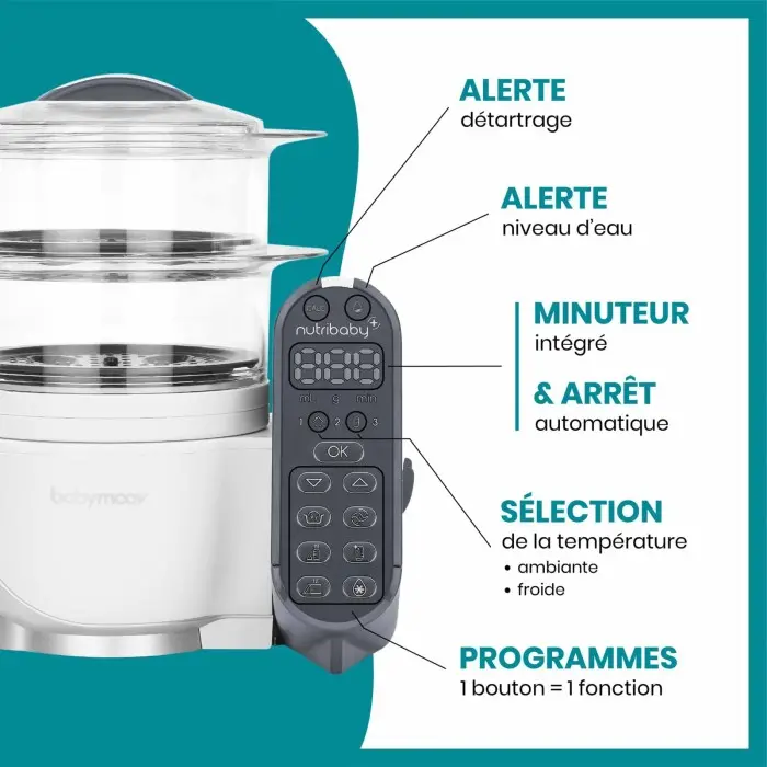 Babymoov Nutribaby (+) Robot Cuiseur Multifonctions Blanc + 15