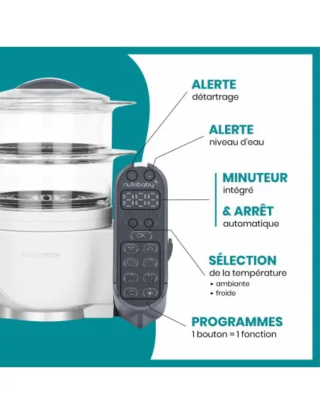 Babymoov Nutribaby (+) multifunction steam cooker white + 15 reusable pouches — photo 8