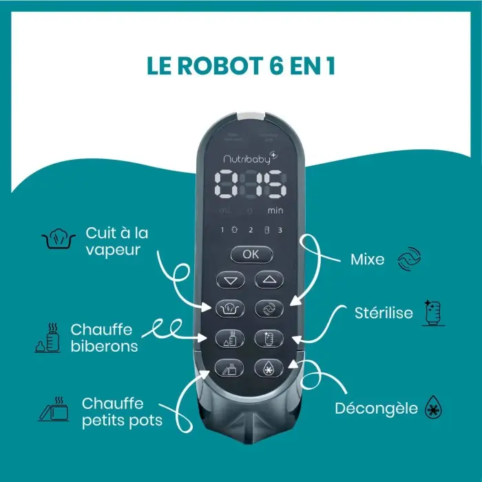 Babymoov Nutribaby (+) Robot Cuiseur Multifonctions Blanc + 15