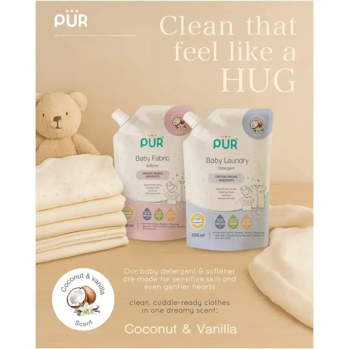 Pür Adoucissant pour Linge bébé 500 ml dans Détergent Lessive Bébé chez Baby And Mom Maroc