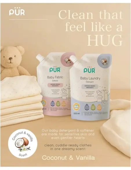 Pür Adoucissant pour Linge bébé 500 ml dans Détergent Lessive Bébé chez Baby And Mom Maroc