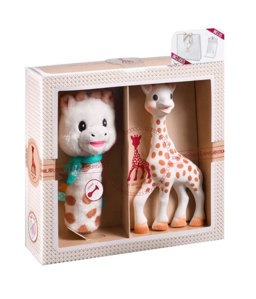 My First Sophie la girafe set + squeaky plush rattle