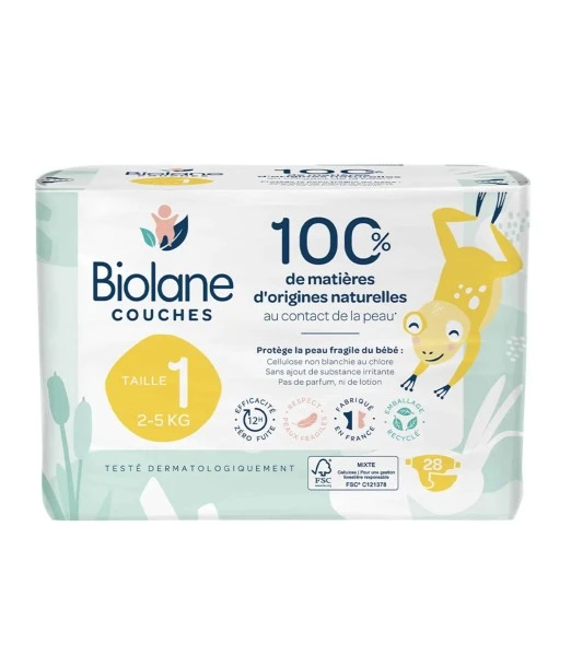 Biolane ecological diapers size 1 (2-5 kg) 28 units