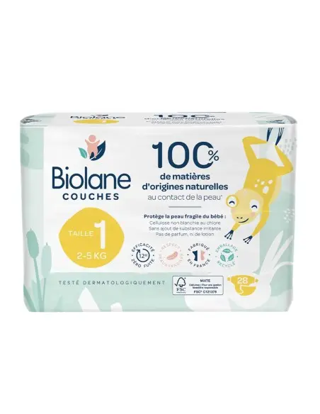 Biolane Couches Écologiques Taille 1 (2-5 Kg) 28 unités dans Couches Bébé chez Baby And Mom Maroc