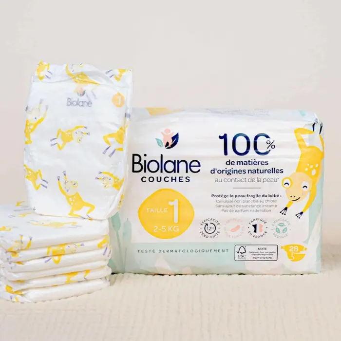 Biolane Couches Écologiques Taille 1 (2-5 Kg) 28 unités dans Couches Bébé chez Baby And Mom Maroc