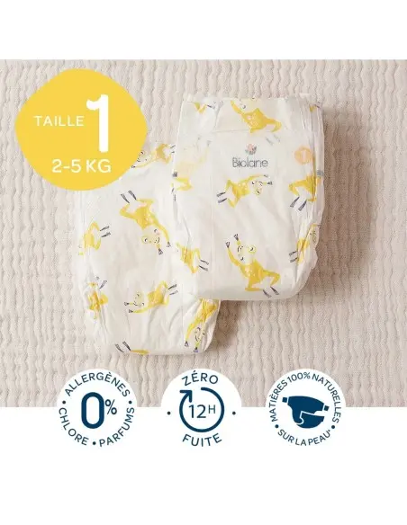 Biolane Couches Écologiques Taille 1 (2-5 Kg) 28 unités dans Couches Bébé chez Baby And Mom Maroc