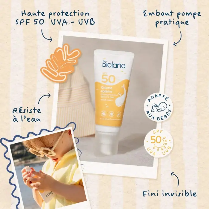 Biolane Crème solaire SPF50 Visage & Corps 50ml dans Crème Solaire chez Baby And Mom Maroc