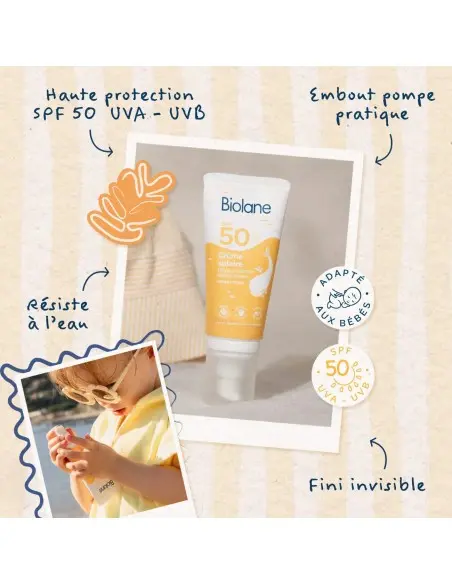 Biolane Crème solaire SPF50 Visage & Corps 50ml dans Crème Solaire chez Baby And Mom Maroc