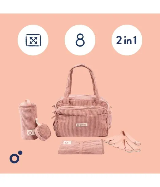 Doomoo Sac à langer Fluffy - Pink 2