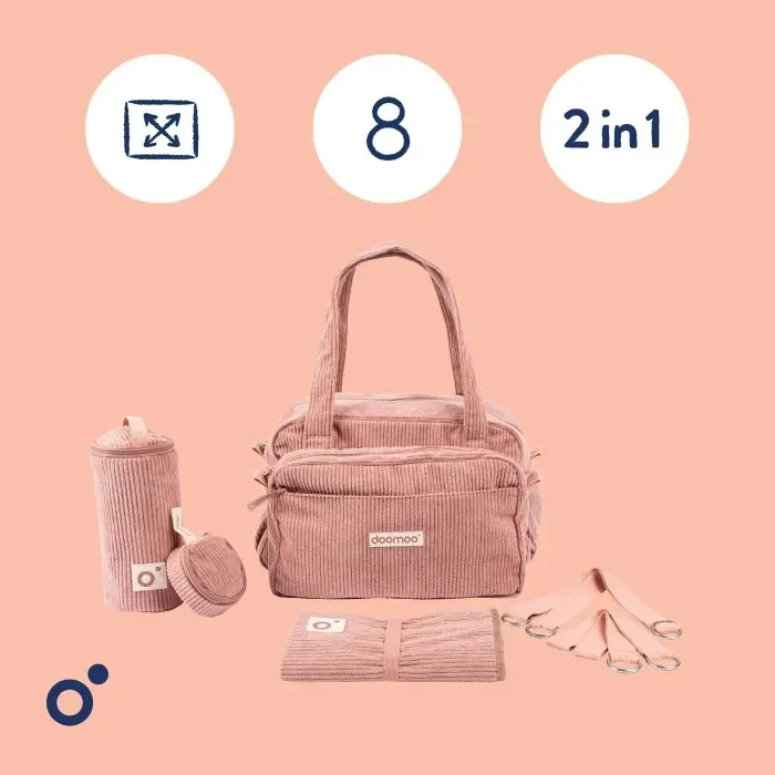 Doomoo Sac à langer Fluffy - Pink dans Sac à main chez Baby And Mom Maroc