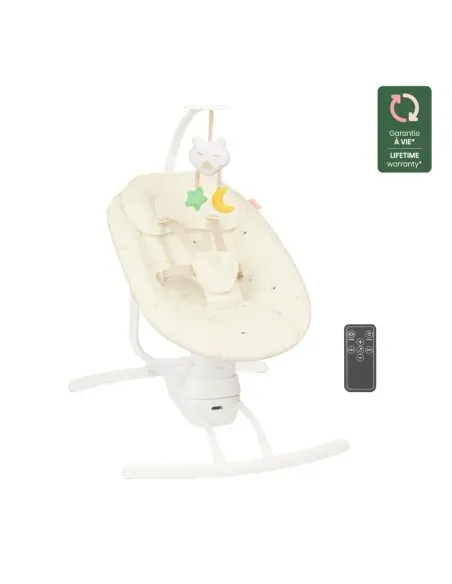 Badabulle Balancelle Latérale avec Télécommande - Crème dans Transat & Balancelle chez Baby And Mom Maroc