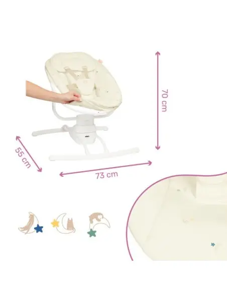 Badabulle Balancelle Latérale avec Télécommande - Crème dans Transat & Balancelle chez Baby And Mom Maroc