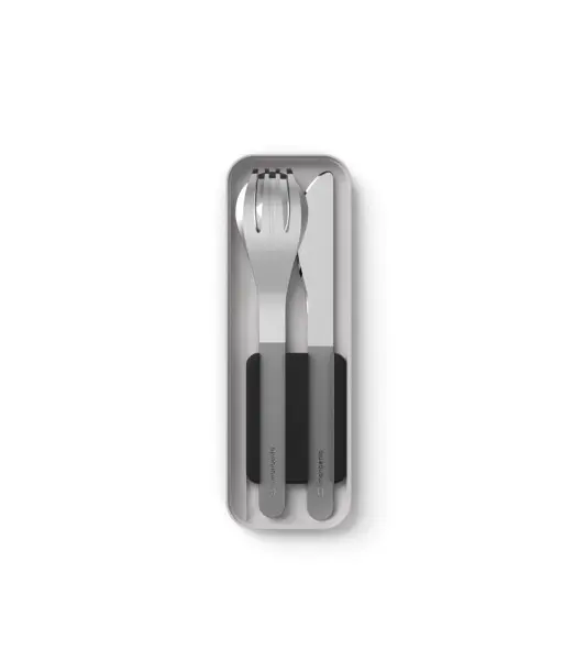 Monbento Slim Trio – Couverts Nomades en Acier Inoxydable Noir 2