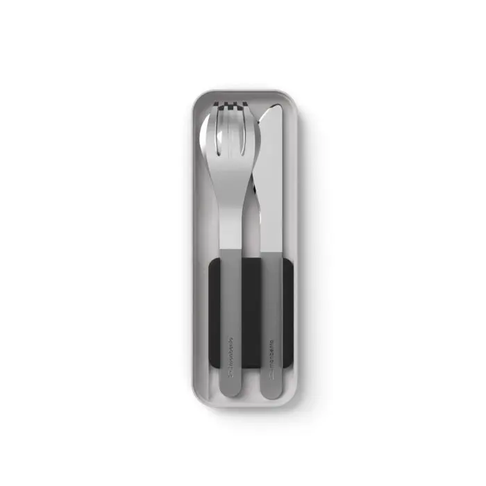 Monbento Slim Trio – Couverts Nomades en Acier Inoxydable Noir dans Vaisselle bébé chez Baby And Mom Maroc