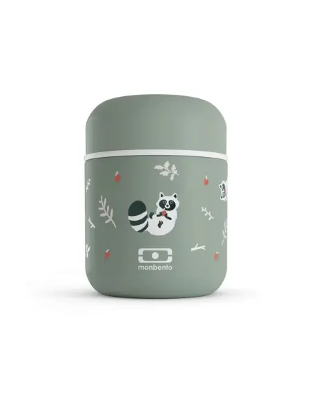 Monbento Boite isotherme pour enfant MB Capsule Vert Raccoon 280ml dans Vaisselle bébé chez Baby And Mom Maroc