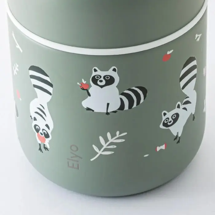 Monbento Boite isotherme pour enfant MB Capsule Vert Raccoon 280ml dans Vaisselle bébé chez Baby And Mom Maroc
