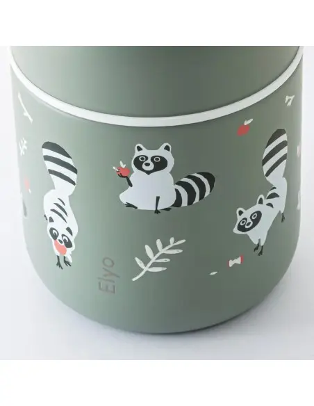 Monbento Boite isotherme pour enfant MB Capsule Vert Raccoon 280ml dans Vaisselle bébé chez Baby And Mom Maroc