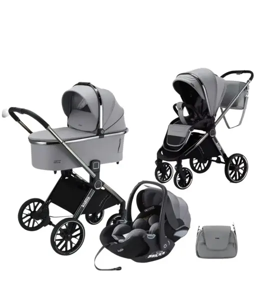 Poussette Trio Kidilo G100+C 3 en 1 Gris