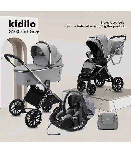 Trio Kidilo G100+C 3-in-1 stroller Grey 2
