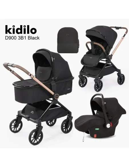 Kidilo Poussette Trio Set Couffin + Siège-auto et Sac à dos à langer dans Poussette chez Baby And Mom Maroc