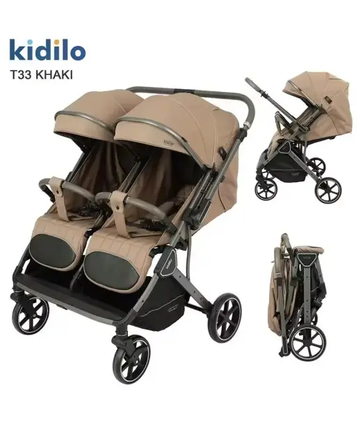 Kidilo Poussette Jumeaux T33 - Dark Coffee
