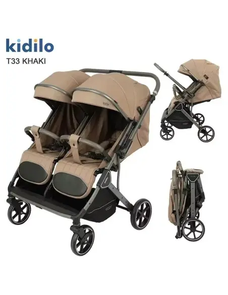 Kidilo Poussette Jumeaux T33 - Dark Coffee dans Poussette chez Baby And Mom Maroc
