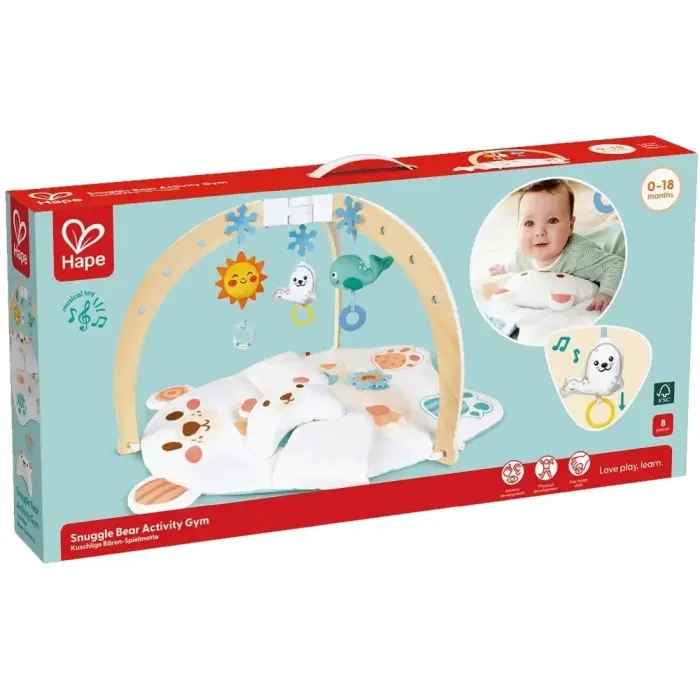 Hape Tapis d'éveil Snuggle Bear Activity Gym 0-18mois dans Tapis d'éveil chez Baby And Mom Maroc